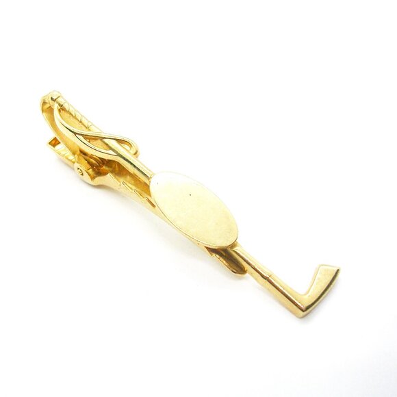 Vintage Tie Clip Clasp Horse whip crop gold tone Anson Equestrian Necktie Holder - Picture 1 of 3
